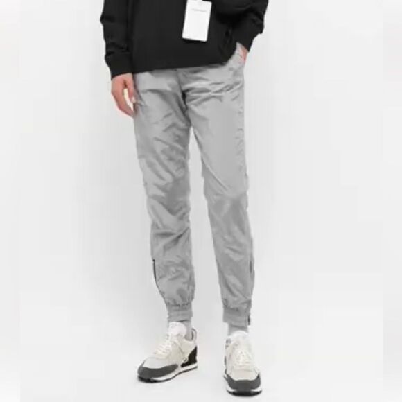 Cole Buxton Nylon Track Pants Silver Metallic Size Large - Picture 3 of 9